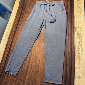 Black and white paper bag pants